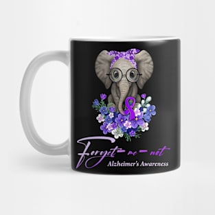 Forget me not Alzheimer's Awareness Elephant Flower Mug